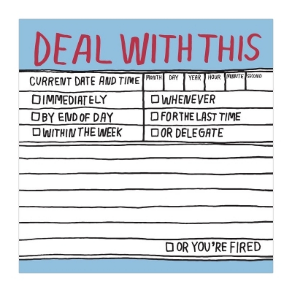 Picture of Knock Knock Deal With This Hand Lettered Sticky Note