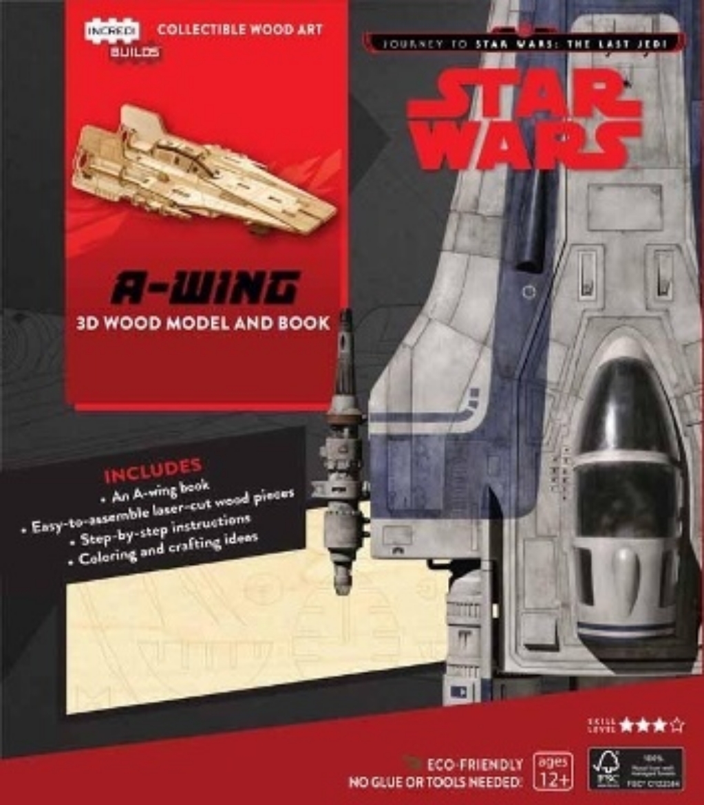 Bild på IncrediBuilds: Star Wars: The Last Jedi: A-Wing 3D Wood Model and Book: Inside the Resistance's High-Speed Interceptor