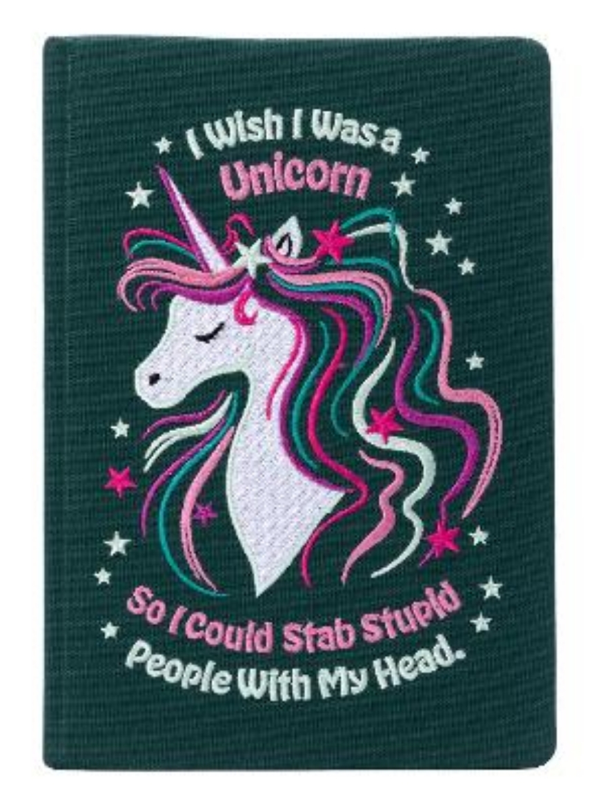 Picture of I Wish I Was a Unicorn Embroidered Journal