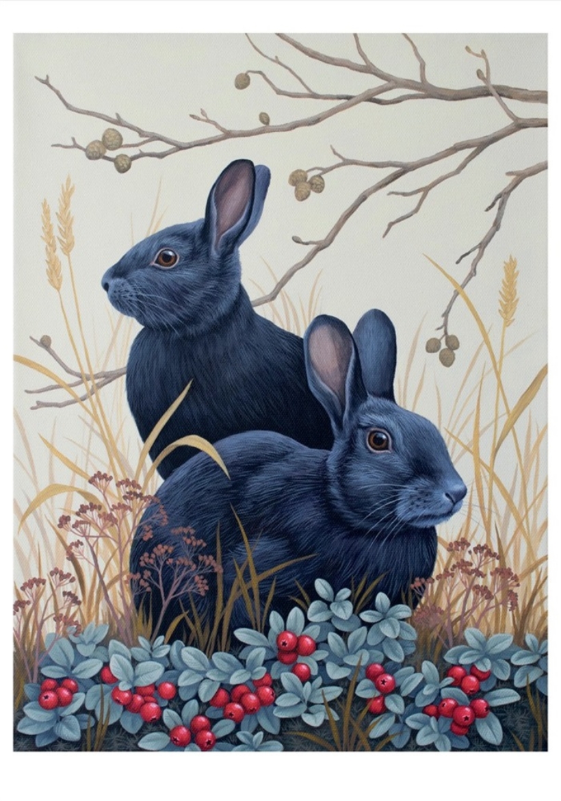 Picture of Black Rabbits Notecard