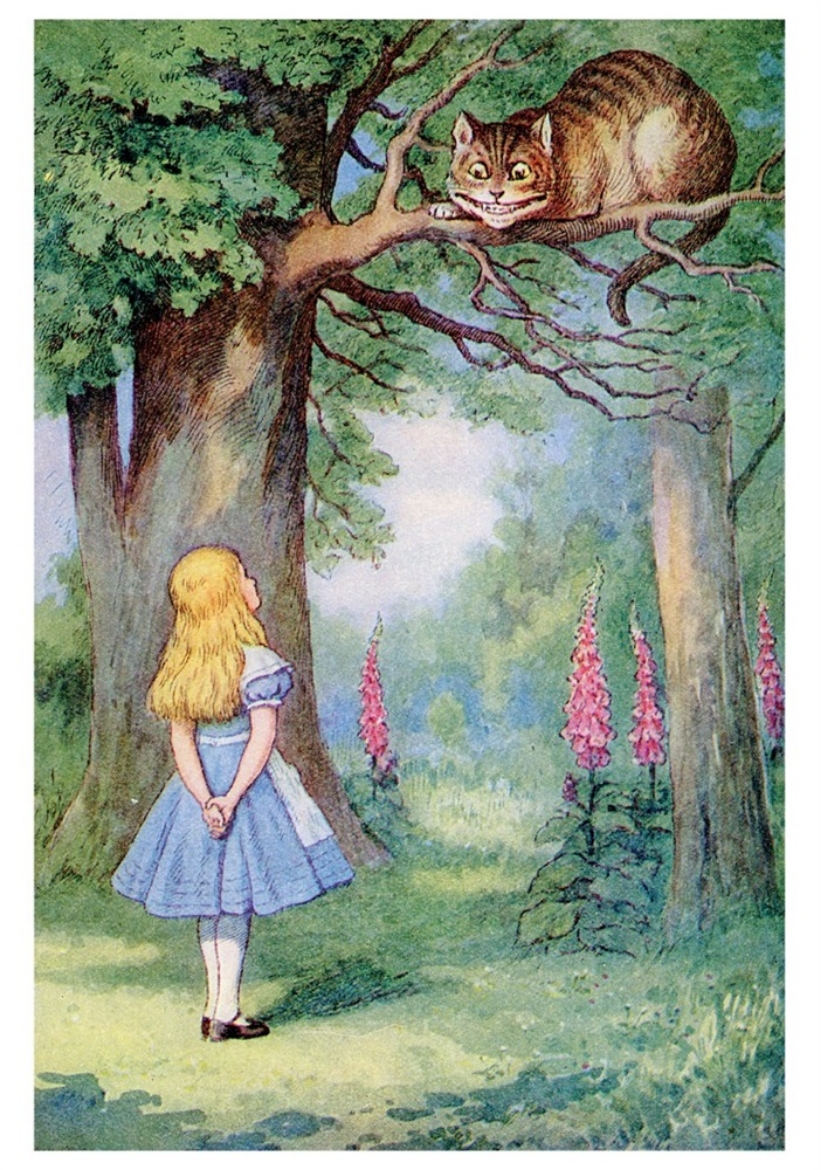 Picture of Alice and the Cheshire Cat Notecard