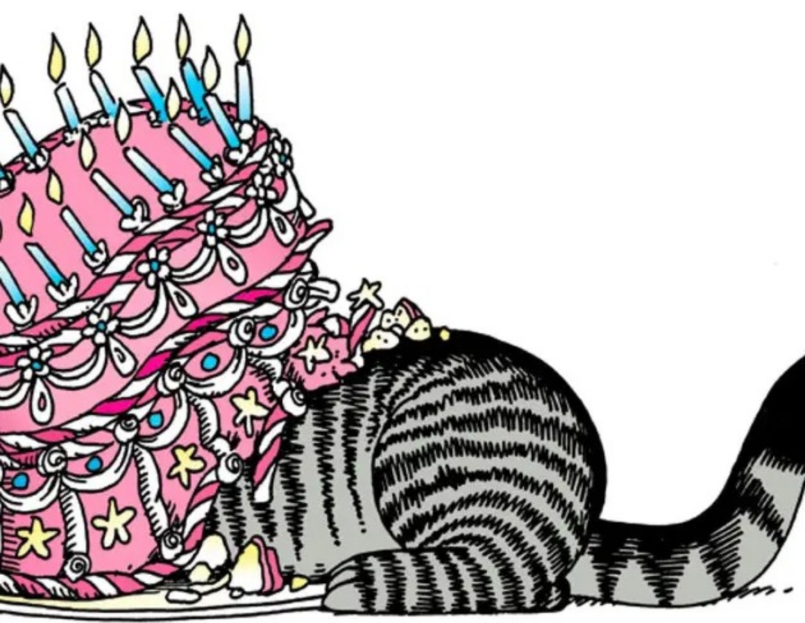 Picture of B. Kliban: Cat Undercaking Birthday Card