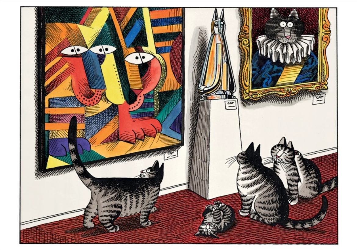 Picture of B. Kliban: Cats Viewing Modern Art Notecard