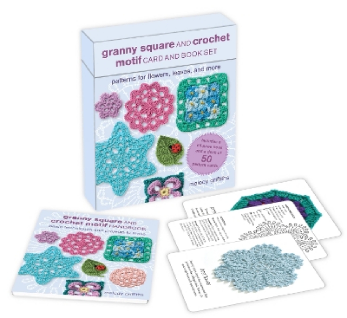 Picture of Granny Square and Crochet Motif Card and Book Set: 50 cards and a 64-page book: Patterns for Flowers, Leaves, and More
