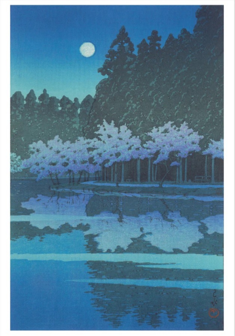 Picture of Kawase Hasui: Spring Night at Inokashira Notecard