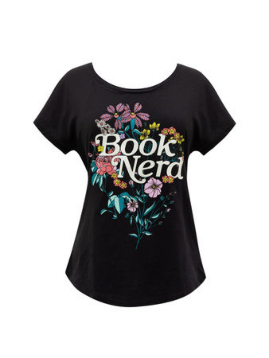 Picture of Book Nerd Floral Women's Relaxed Fit T-Shirt Large