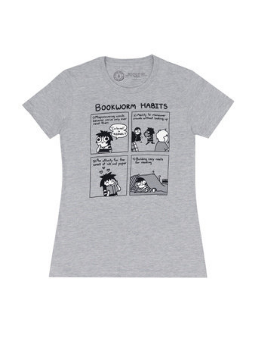 Picture of Sarah's Scribbles: Bookworm Habits W Crew T-Shirt L