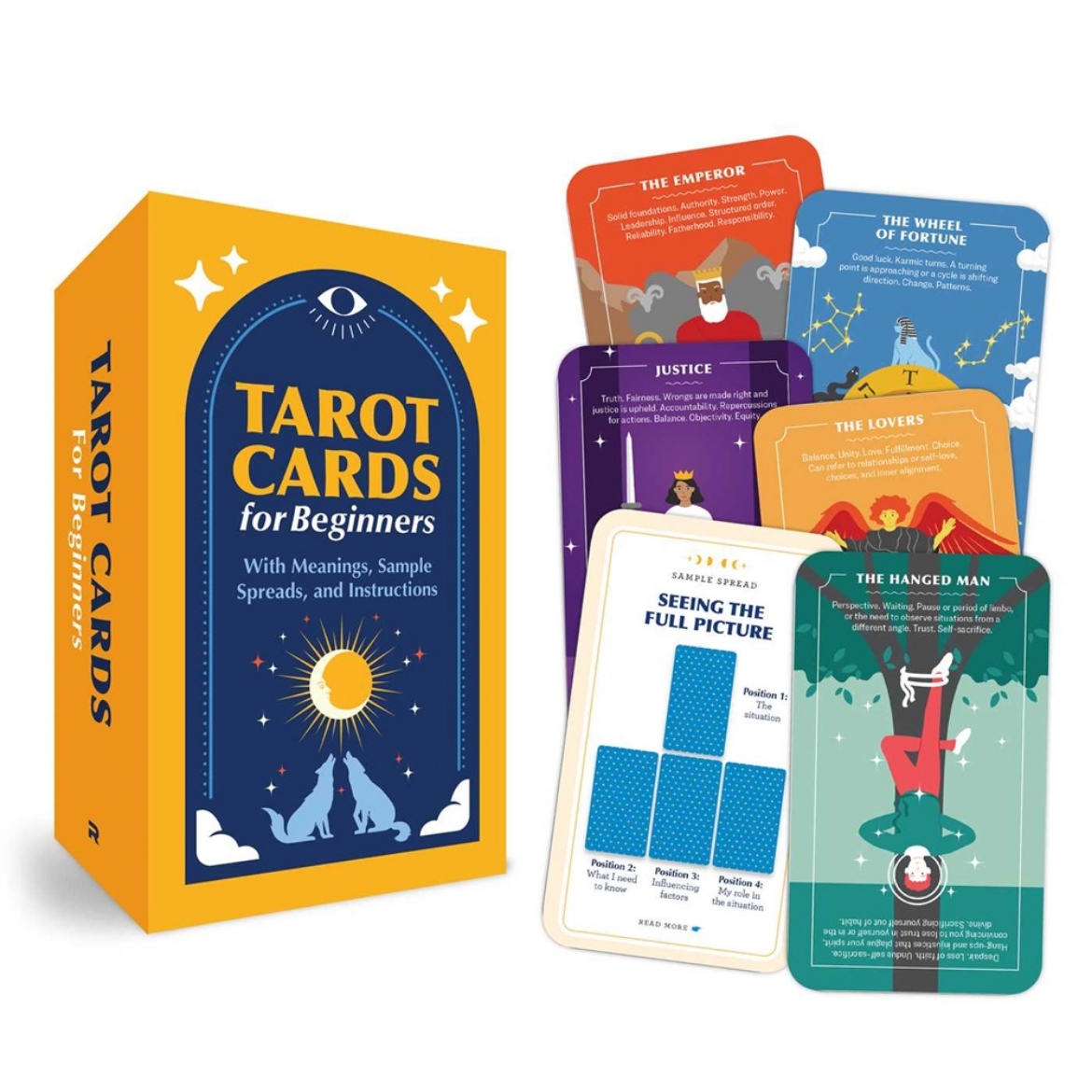 Picture of Tarot Cards for Beginners: Larger Size—With Meanings, Sample Spreads, and Instructions